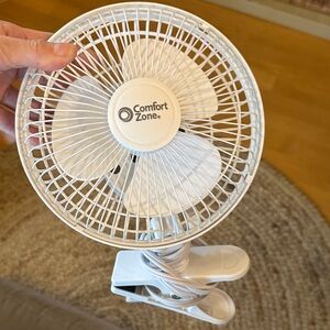 Comfort Zone White Personal Clip Electric Fan